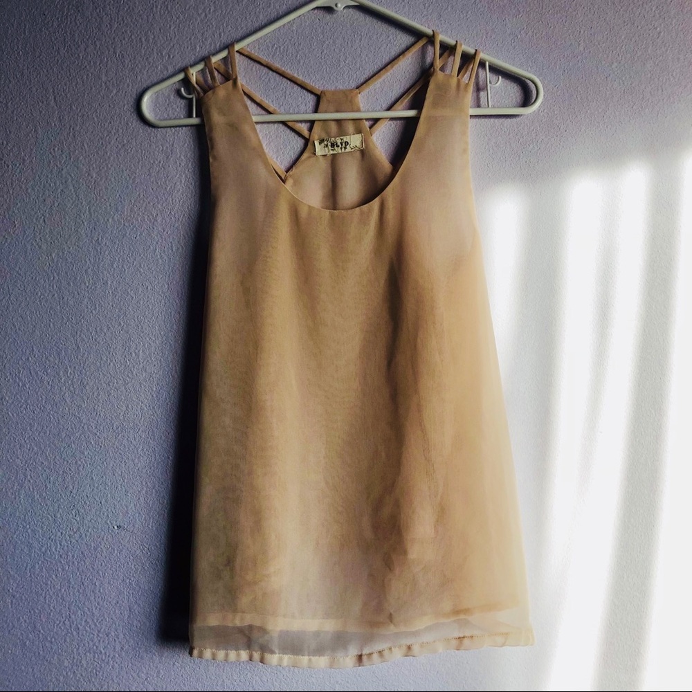 Cream sheer top